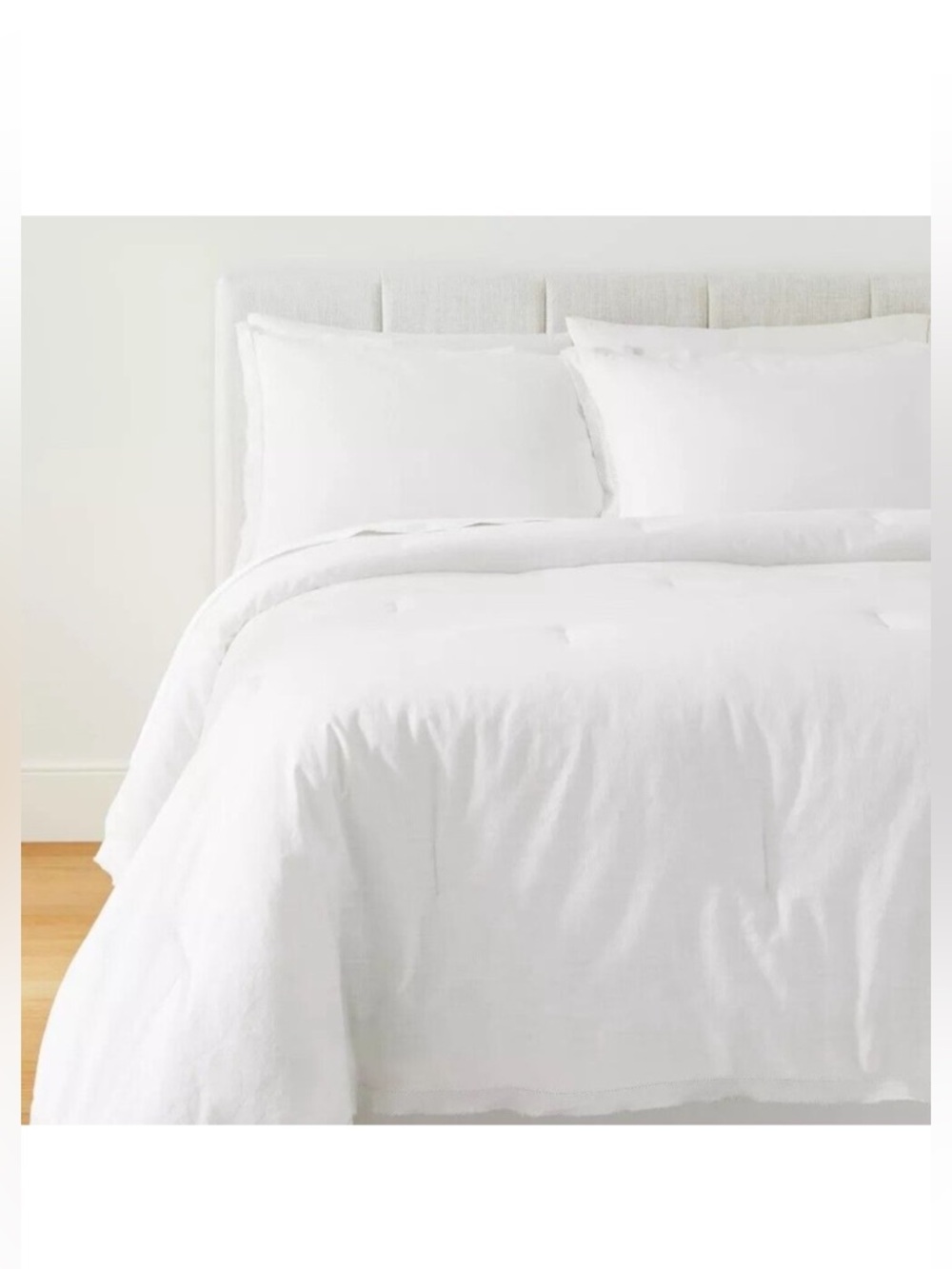 Threshold White Linen-Blend Comforter Set w/Shams